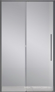 Дверь для душа, в нишу 1200хh2000мм, раздвиж, 1 дверь, 1 неподв.секция, правая/левая, (стекло прозрач.8мм Easy Clean, фурн.цв.воронен.сталь),  ZZ Vincea Dice VDS-4SN120CLGM