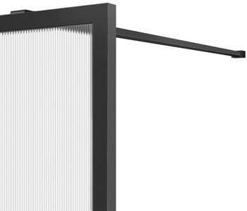 Душевая перегородка 800хh2000мм, правая/левая, (стекло рифленое 8мм Easy Clean, укорачиваемый кронштейн 1200мм, фурнит.цв.вороненая сталь),  ZZ Vincea Walk-In VSW-1HP800FLGM