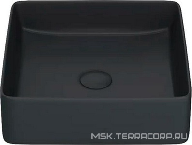 Раковина - чаша IDDIS Slide SLIBM01i27, 36x36x11 см, БЕЗ отверстия под смеситель, цв.черный, ZZ Iddis slide SLIBM01i27