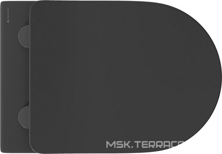 Унитаз подвесной 525х360мм, безободковый, сиденье с микролифтом, крепёж в компл., (цв.черный матовый),  Aqueduto Cone CON0140