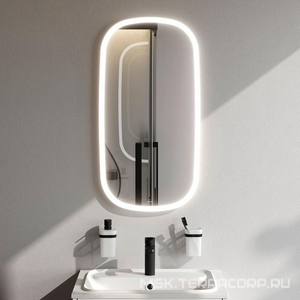 Зеркало Func закругленное, с контурной LED-подсветкой, ИК- сенсором, квадратное с окрыглыми краями,45 см, ZZ AMPM FUNC M8FMOX0451WGH