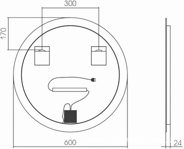Зеркало круглое, d=600 мм, LED подстветка, сенсорный выключатель ZZ Silver Mirrors Savanna LED-00002636