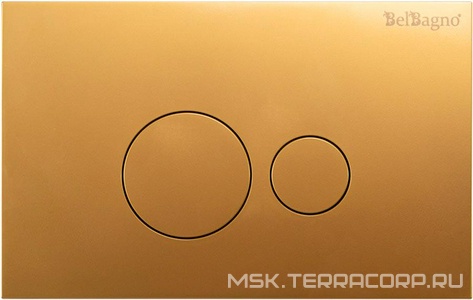 Кнопка двойного смыва для инсталляции подвесного унитаза, (цв.золото матовое), BelBagno ZZ BelBagno Универсал BB083ORO.MAT