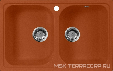 Мойка кухонная AquaGranitEx M-15 терракот| 49x77x20