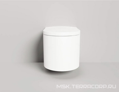 Унитаз подвесн.520х405мм, внутр.основа керамика цв.белый, внешняя часть литой камень S-Stone, мат,цв.белый, сиденье с микролифтом в компл.,  ZZ Salini Gemelli 240121KSM