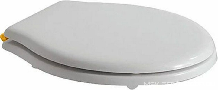 Сиденье для унитаза, с микролифтом, (полиэстр цв. белый, крепления цв. золото)  ZZ Globo Paestum PA140