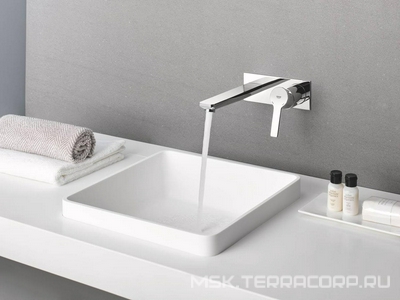 Смеситель для раковины однорычажный встраив. в стену на 2 отверстия, излив 207 мм, внеш.часть (БЕЗ внутр.арт.23571000) ZZ Grohe Lineare New 23444001