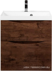 База под раковину подвесная с двумя выкатными ящиками, 600х450х500мм, (цв.Rovere Moro),  ZZ BelBagno Marino MARINO-600-2C-SO-RW-P