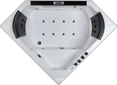 Ванна акриловая EAGO 150х150 см с гидромассажем, хромотерапией, смесителем, подголовником, панелью, озонацией, дезинфекцией ZZ Eago Eago AM156 JDTSZ