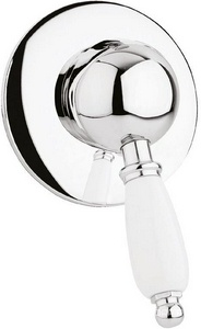 Смеситель для душа, встраиваемый в стену, (цв.хром, ручка цв.белый),  ZZ Cezares Elite ELITE-DIM-01-Bi