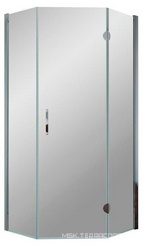Душевое ограждение 90x90x190 см, правое,  пятиугольное с распашной дверью, профиль хром, стекло прозрачное, БЕЗ поддона ZZ