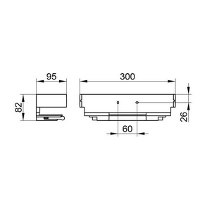 Полочка (корзинка) для душа 300х95хh82мм, со встроенным стеклоочистителем, (цв.хром / алюминий серебристый анодированный),  ZZ Keuco Edition 11 11159 010000