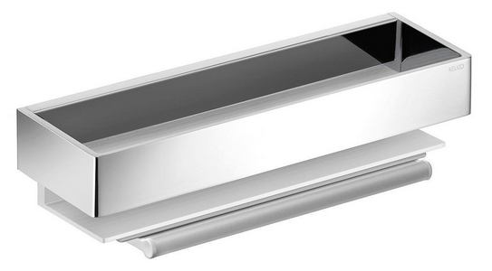 Полочка (корзинка) для душа 300х95хh82мм, со встроенным стеклоочистителем, (цв.хром / алюминий серебристый анодированный),  ZZ Keuco Edition 11 11159 010000