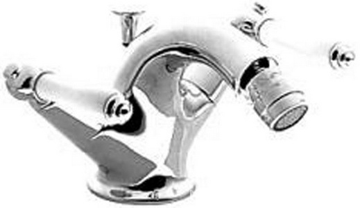 Смеситель для биде, с д/к (цв. хром, ручки цв. белый),  XX 3M Fantastica 4224 CC (White levers)