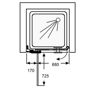 Дверь распашная R (правая), (96/100,5хh191см, неподвижн. сегм. 17см, стекло 6мм, GL прозр. c покрыт. High Glass, фурн. 05 bril, хром) E-Lite ZZ Provex Elegance 0005NE-05GL-R-HG
