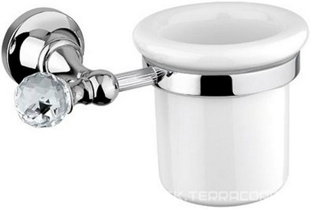 Стакан настенный керамич. (цв.хром, Swarovski),  ZZ Cezares Olimp OLIMP-TUM-01-Sw