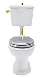 Унитаз со "Средним" бачком 43х72хh100см, выпуск в стену, БЕЗ сиденья, (механ,трубы,кран подв.воды,крепл.к полу в комп. цв.золото), Hermitage Z XX XXZ