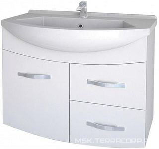 Тумба подвесная ""-75, 1 дверца, 2 ящика, БЕЗ раковины, цв.белый XX Dreja Alfa 99.0307/99.0303