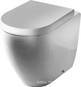 Унитаз напольный пристенный 34х53хh42см, выпуск в стену, крепёж в компл, (без сиденья),  ZZ Ceramica Cielo Smile SMVAS Gloss White