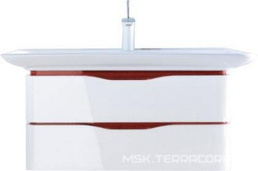 Тумба подвесная 450х800хh395мм (2 выдвижн.ящика), декор красный,крепл.в компл.,  PuraVida ZZ