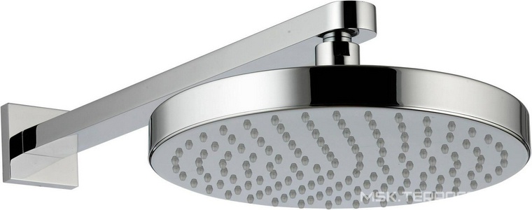 Душ верхний, стационарный, лейка 200мм, стеновой кронштейн 323мм, декор накладка в компл., (цв. хром),  ZZ 3M Klab 2707 СС 01