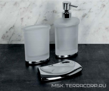 Стакан настольный, (стекло мат., металл. основа цв.хром),  Colombo Land B2841.000