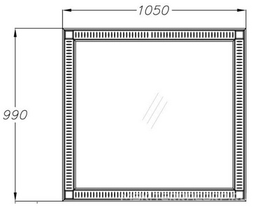 Зеркало  100, 990*990*22 мм, цвет орех, крепеж в комплекте ZZ Opadiris Фреско 00-00003814