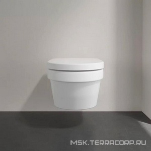 Унитаз подвесной 370х530мм, с откр.кромкой смыва, сиденье с функц.Quick Release и Soft Closing в компл., круглая модель, (цв. 01 белый),  Villeroy & Boch Architectura 5684HR01   (Хог)