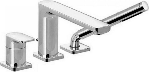 Смеситель для ванны, встр. в борт ванны на 3 отв., шланг, лейка в компл., (цв. хром) Cult ZZ