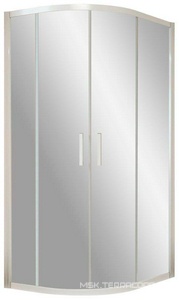 Душевое ограждение  120*90*1900 мм, полукруглое, ассиметричное, профиль белый, стекло шиншилла, БЕЗ поддона ZZ Vegas Glass ZS-F ZS-F 90*120 01 02