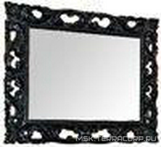 Зеркало 95х75см (верт./гориз. монтаж) в резной раме, (цвет рамы Nero lusido - черный глянцев.) Decor ZZ Eurolegno Narcico EU0905040/NL