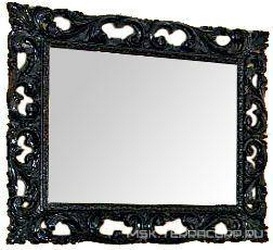 Зеркало 95х75см (верт./гориз. монтаж) в резной раме, (цвет рамы Nero lusido - черный глянцев.) Decor ZZ