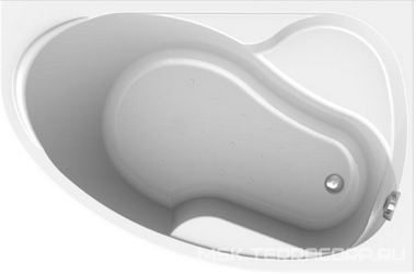 Ванна акриловая "АМЕЛИЯ", 1600х1050, правая, смеситель/излив "Бриз/Ниагара", слив-перелив и каркас в компл.,, БЕЗ панели, цв.хром ZZ