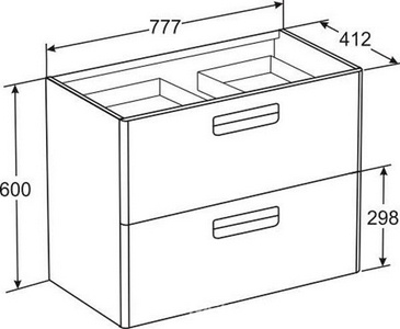 Тумба подвесная GAP 800*440*600 мм, цвет белый, с 2 выдвижными ящиками KL Roca Gap ZRU9302732