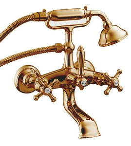 Смеситель для ванны с душ. гарнитуром, (шланг д/д, лейка в компл.), (цв.бронза),  ZZ 3M Old italy 4401.UU