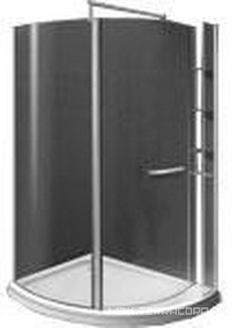 Душ.уголок 123x93xh205см,"Левый",дверь справа,ручка,п-держ,цв.хр,стекло 8мм,прозр.покр.Pure Glass,полочки 3шт,поддон,сифон в компл,  ZZ GNT Change CHANGE-L