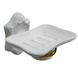 Мыльница настенная h12х16х15см, крепление в компл. (цв.бронза, керамика белая) Londra Z XXZ