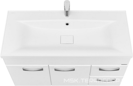 Тумба подвесная  100, 998х540х444, БЕЗ раковины "Премьер-М 100" цвет белый глянец ZZ Aquaton Диор 1A167701DR010