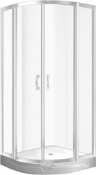 Душ.уголок, 90x90х203 см, раздвиж. двери, проф.белый, прозрач.стекло, низкий поддон с сифоном в компл.ХХ