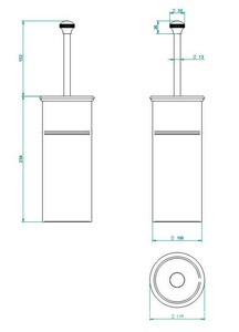 Ёрш напольный с крышкой (цв.бронза (Bronze brillant))  ZZ THG Art Deco A55-D01-04700С