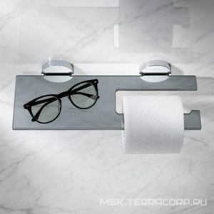 Держатель для  т/б, с полочкой 330х126мм, (цв.хром/серый),  ZZ Keuco Edition 90 19 073 018 000