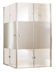 Распашная складывающаяся дверь (стекло прозр. Anti-Plague 6мм, 100хh200см, вход 860мм,проф.матовое серебро, петли слева)  ZZ Huppe Huppe 501 Design 8E0811 087 322