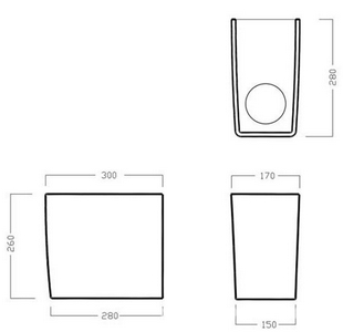 Полупьедестал для раковины, без крепл. арт.Y0IQ, Erika pro ZZ Hatria Erika Pro YXBK