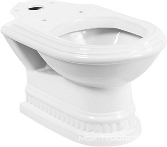 Чаша напольного унитаза 410х750хh400мм, (без бачка и сиденья), крепёж к полу цв.белый в компл.,  ZZ Cezares King Palace CZR-163-T