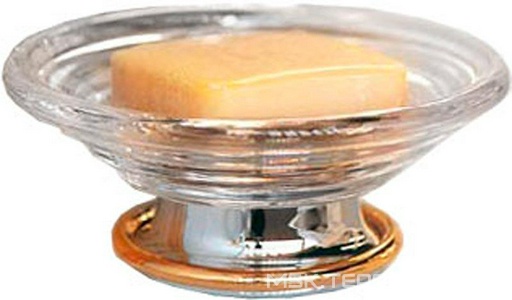 Мыльница настольная, (стекло прозрачное, держатель цв.золото),  Pomd'or Windsor 26.60.90.003