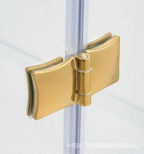 Душ. уголок 1000х1000хh1950мм, 1/4 круга, R550мм, 2 расп.двери, вход 730мм, с 2-мя неподв.сегм., (стекло прозр., 8мм, фурн/золото), Magiс ZZ Cezares Magic MAGIC-R-2-100-C-G