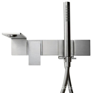 Смеситель для ванны, встраиваемый в стену,  ручк., шланг, лейка в компл., (цв. тертая сталь),  ZZ 3M 5mm RWIT 2805 IS 12