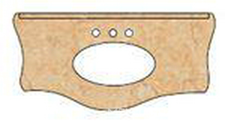 Столешница 128х57хh7см, 3 отв. д/смесит., (мрамор цв. Marmo Gialo Siena),  ZZ Cezares Carlotta CARL04.M2 Gialo Siena 3 fori