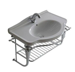 Структура подвесная для раковины 75см, с полотенцедержателем и полкой-решёткой (металл цв. хром), крепёж в компл., Ethos XX