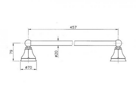 Полотенцедержатель 46см, (цв. бронза),  ZZ Nicolazzi Teide 1483 BZ 05